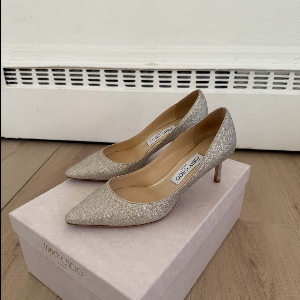 Jimmy Choo Sparkling Heels - Silver
